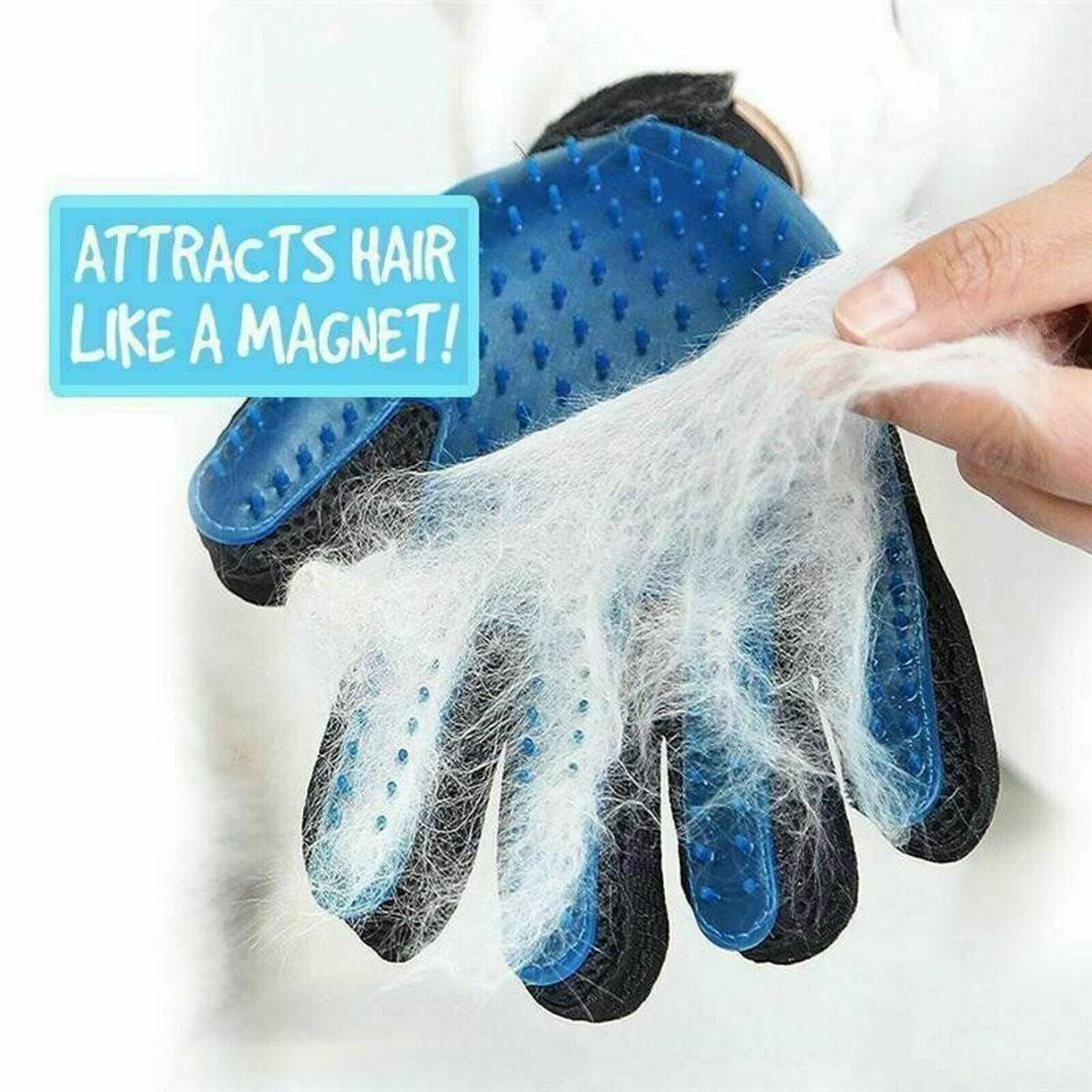 Pet Hair Gloves Brush Remover 1 Pair Dog Cat Comb Fur Mitt Massage Grooming Bath
