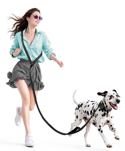 Hands Free Dog Leash, 5.9-8.2Ft Multifunctional Crossbody Rope with Explosion-Proof Handle and Adjustable Training Hands Free Leash for Medium Dog Walking Jogging and Running